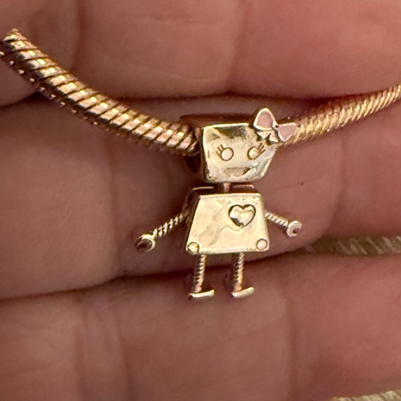 Rose Gold Robot Charm - Picture 4 of 6